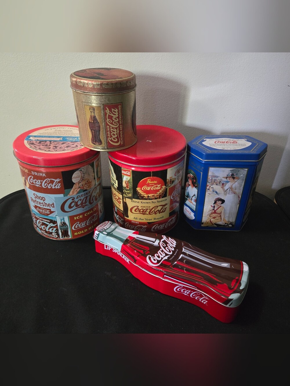 Coca Cola Red Metal Collector Tin Set